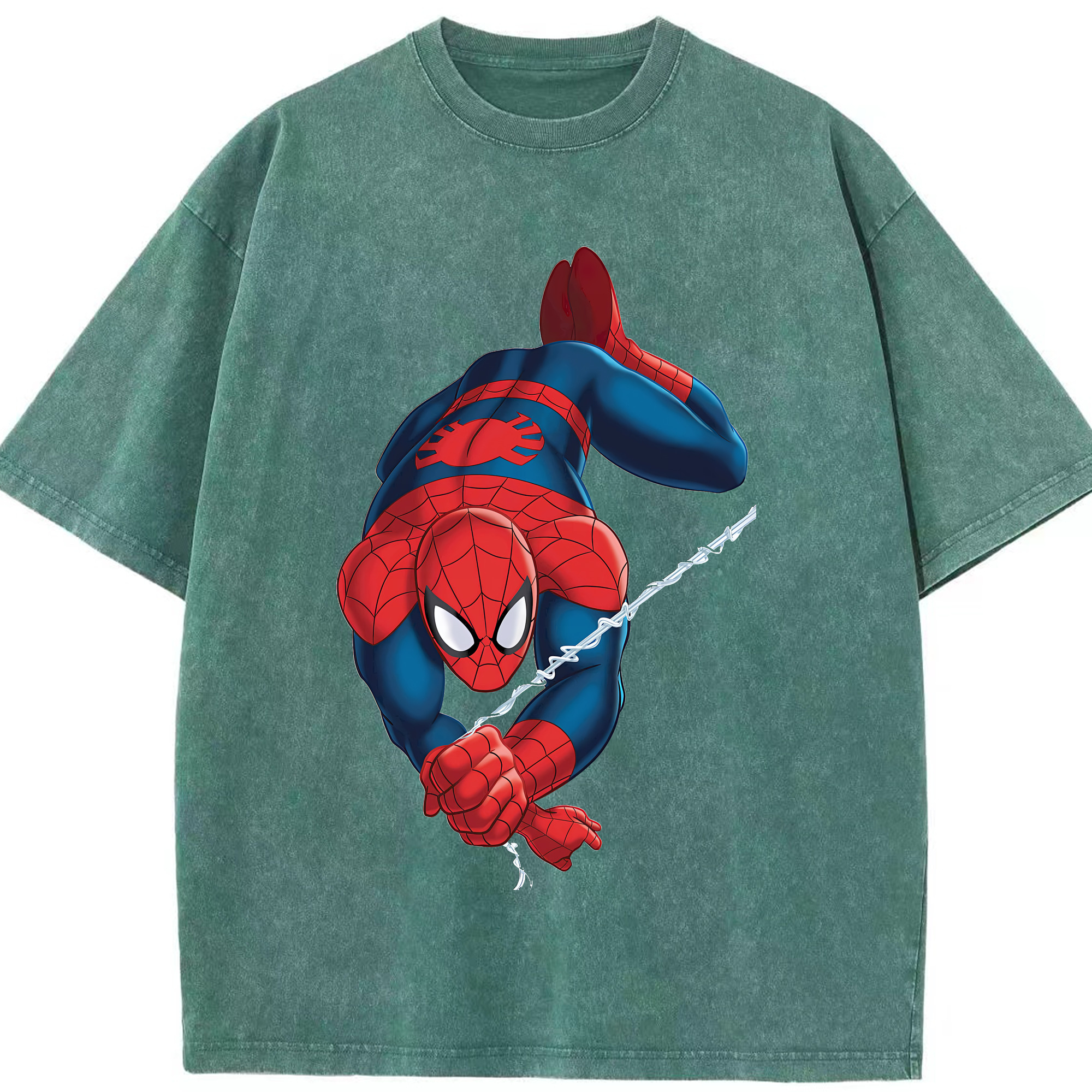 （画像用） Spider Man スパイダーマン 綿100% ヴィンテージ風 半袖Tシャツ（フロントプリント）